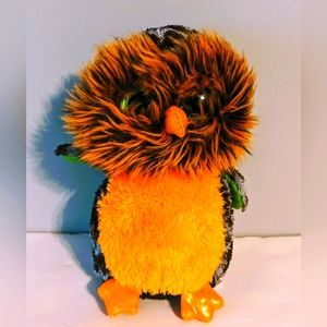 Halloween TY Beanie Boo Owl Midnight 7" Plush Green Glitter Eyes 2015